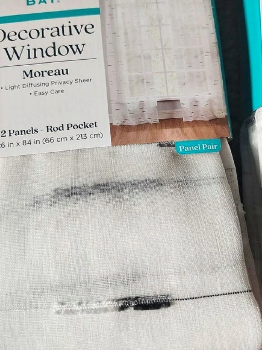 Better Homes & Gardens Moreau Decorative Window Sheer Curtains White NWT